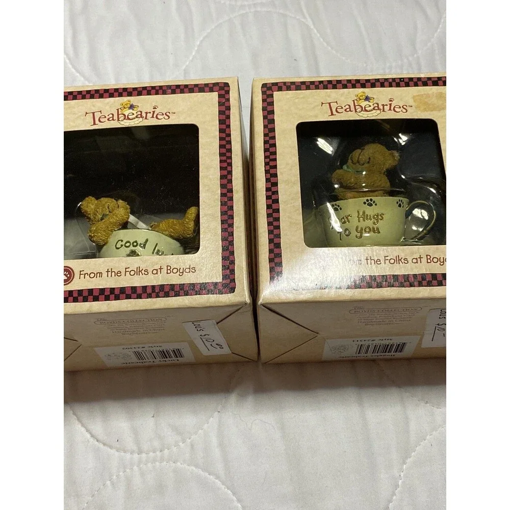 TEABEARIES HUGGLES BOYDS Bears   #24314 & LUCKY  Teabearies # 23409 In Boxes
